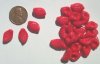 25 14mm Opaque Red Wavy Leaf